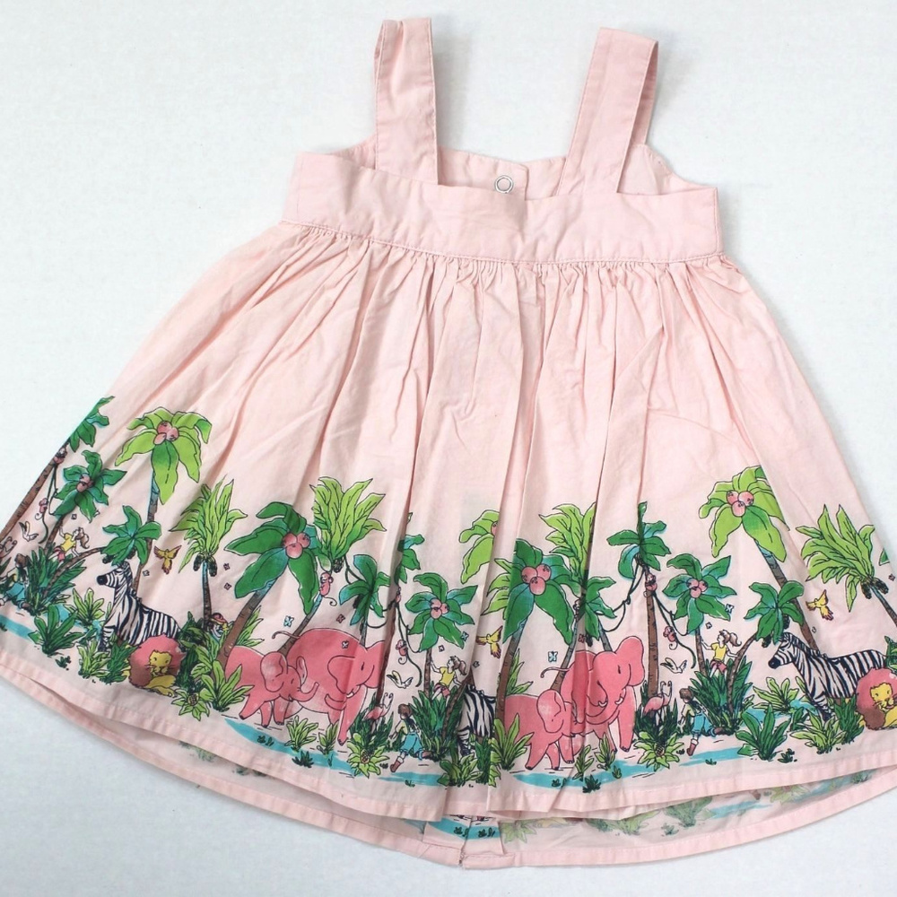 Emma's Garden Animal Jungle Print Cotton Dress Size 12M